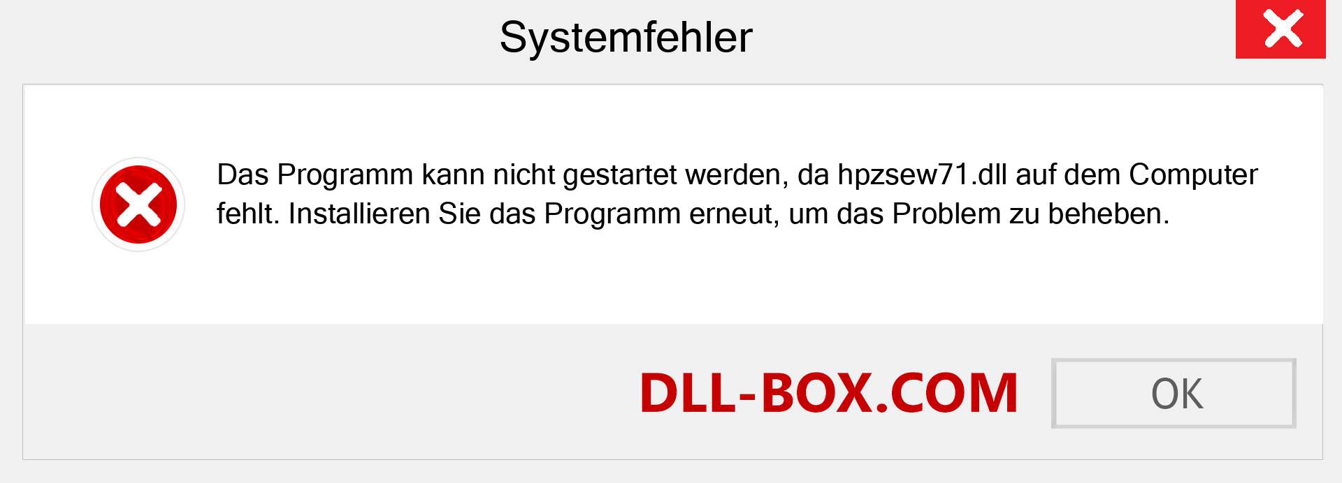 hpzsew71.dll-Datei fehlt?. Download für Windows 7, 8, 10 - Fix hpzsew71 dll Missing Error unter Windows, Fotos, Bildern